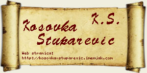 Kosovka Stuparević vizit kartica